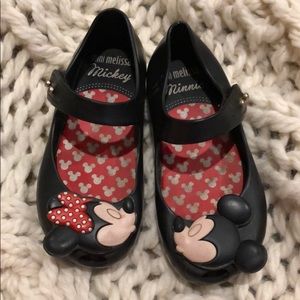 Mini Melissa Minnie & Mickey Shoes . Size 8.